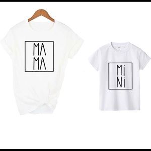 Mommy and Me Matching White Shirts Mama and Mini